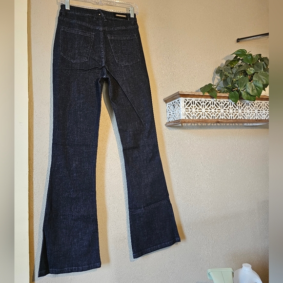 Adrienne Landau Quarts High Waist Boot Cut Jeans NWT Black Iris - Picture 6 of 7